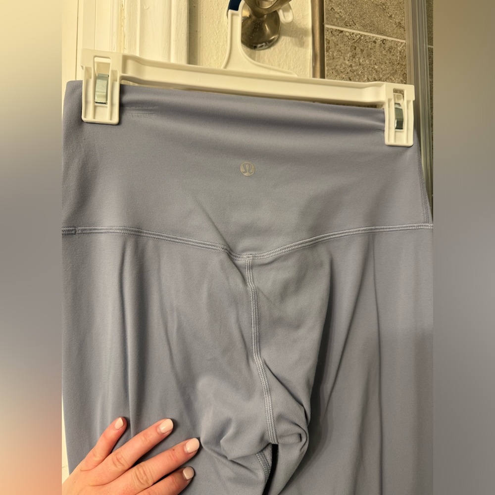 Light blue Lululemon align leggings.